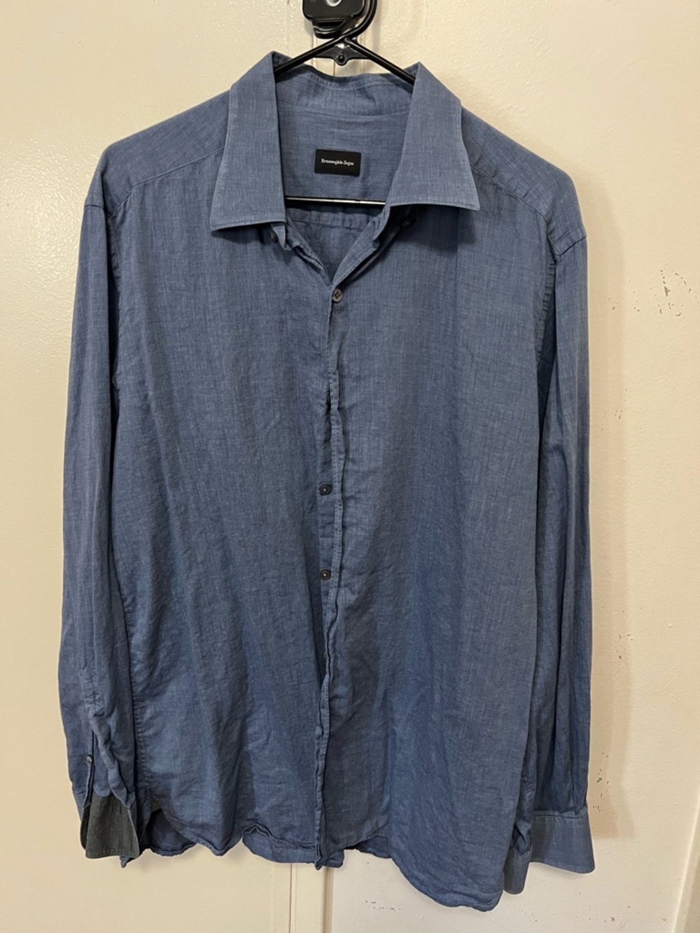 Ermenegildo Zegna Indigo Button-Down Dress Shirt